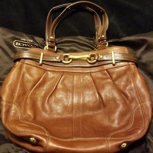 Brown leather Coach Hamptons bag